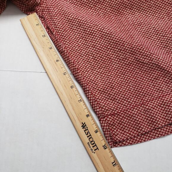 Garbstore Chino Shorts Mens 32 Red Pattern 10" Luxury Cotton Summer Japan London - Picture 6 of 16